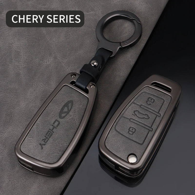 Leder-Autoschlüsselhülle für Chery ARRIZO7 E3 E5 A3 A5 Tiggo 2 3 5 3X Fulwin2 Eastar – Schutz und Zubehör – Detail 12