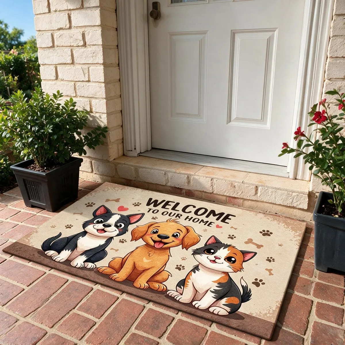 Durable Diatom Mud Entryway Door Mat, Thickened and Absorbent Floor Rug, Non-Slip Rubber Backing, Exquisite Printed Pattern