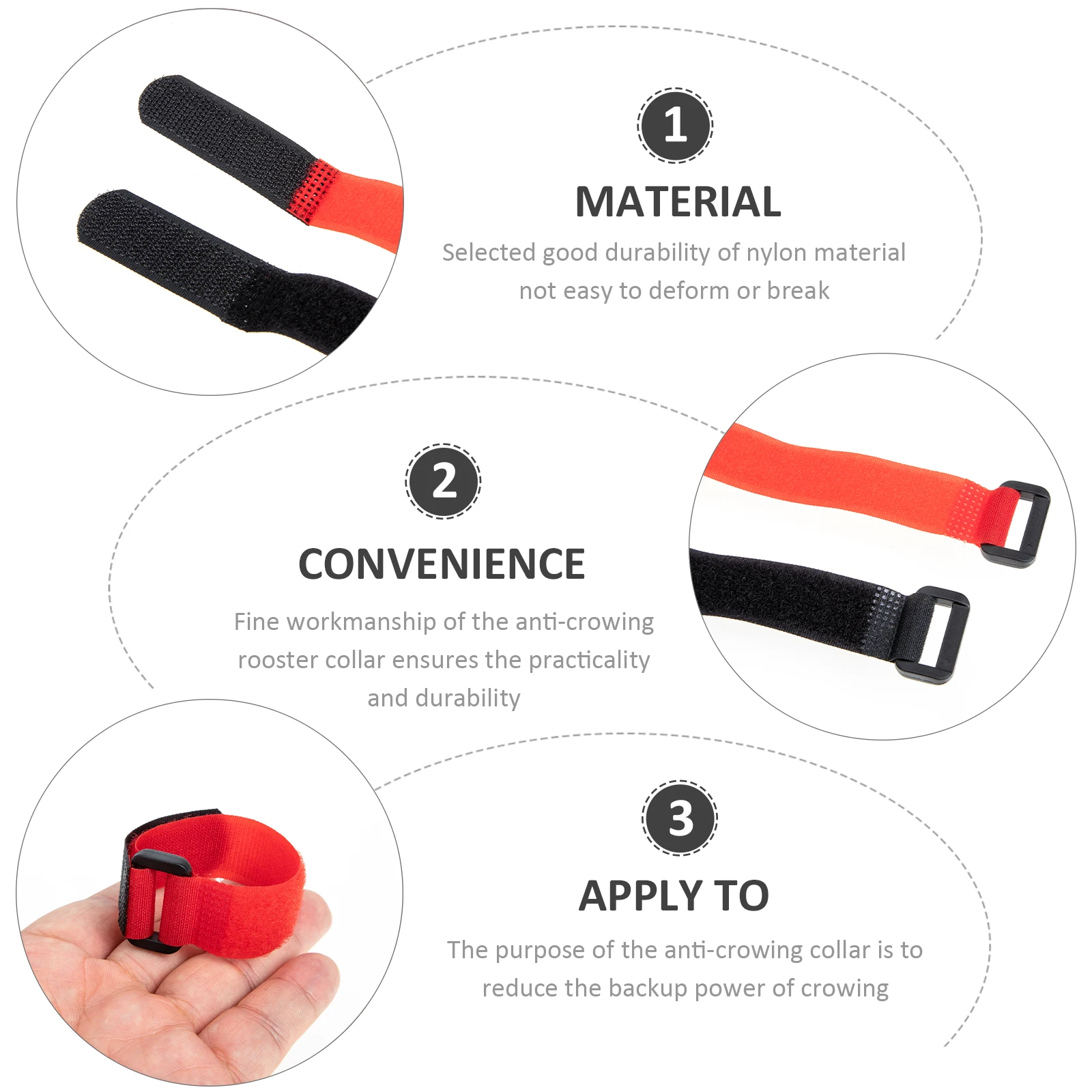 

4 Pcs Rooster Neck Band Noise-proof Collar Crow Collars Poultry Chicken Supplies