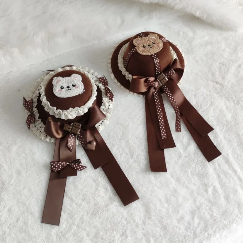 

Chocolate Bear Top Hat Cute Tiramisu Coffee Hat Headwear Hairclip Hair Accessories Lolita