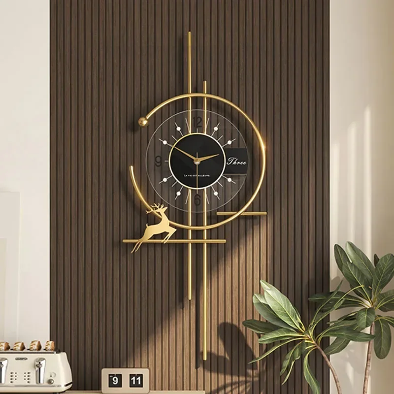 Chinese Restaurant Wall Clocks Living Room Digital Luxury Mural Wall Watch Aesthetic Large Orologio Da Parete Home Decoration