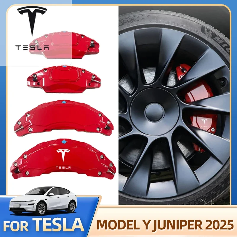 

For Tesla Model Y Juniper 2025 2026 Juniper Brake Caliper Car Accessories Cover Modified With Aluminum Alloy Wheel Car Sticker
