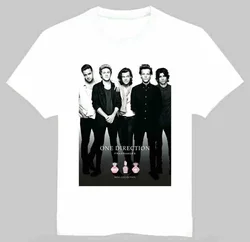 T-shirt One Direction T-shirt con combinazione unidirezionale, bande europee e americane, t-shirt trendy T-shirt 1D