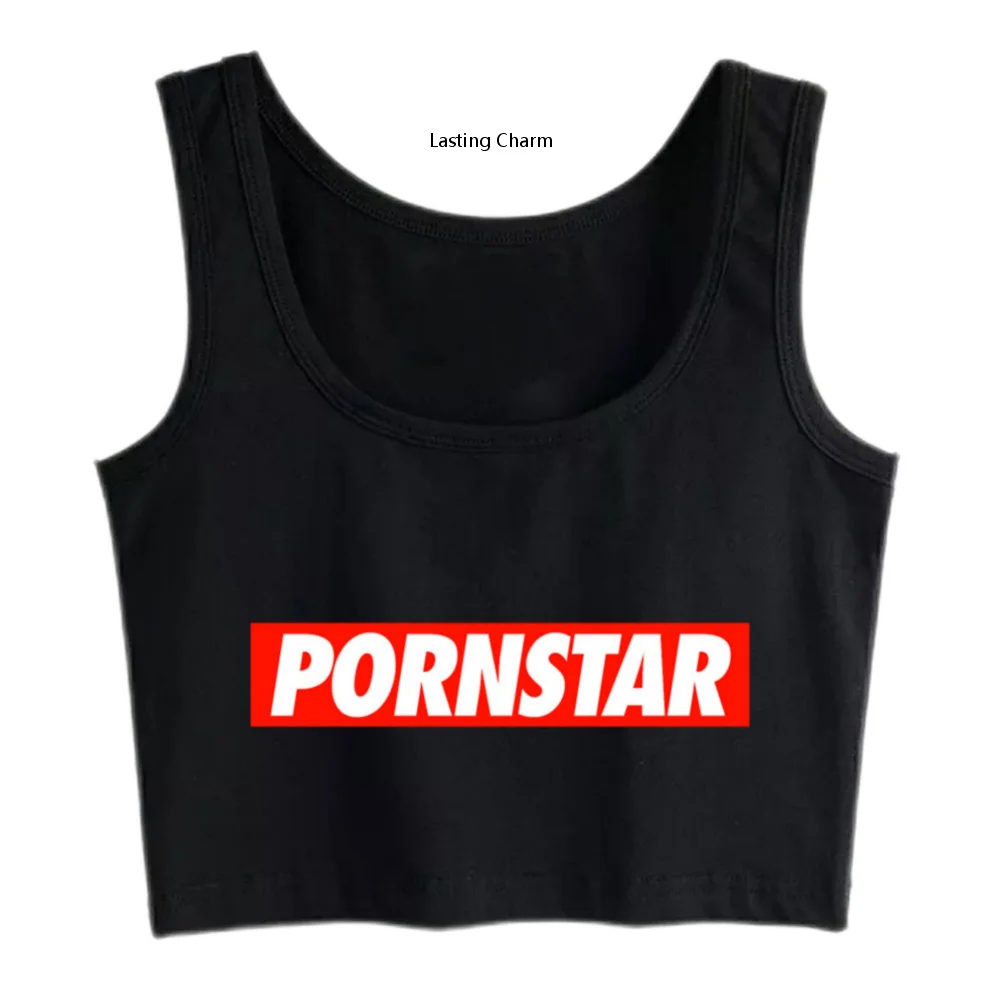 

Lasting charm Crop Top Female Pornstar Humor Inscriptions Print Tops