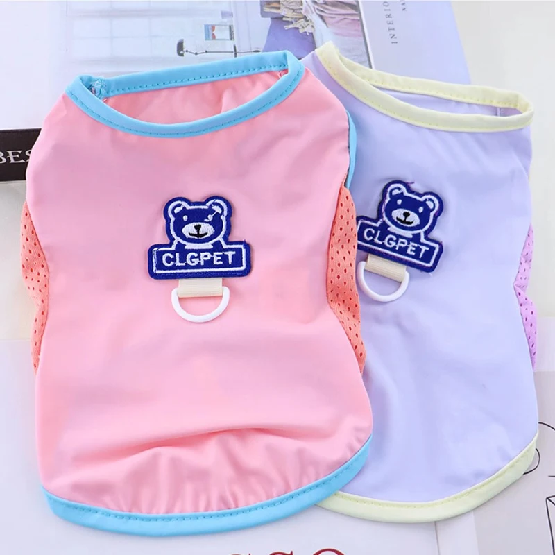 

Mesh Dog Clothes Ice Silk Material Hoodie Vest Puppy Summer Clothes For Small Dogs Dachshund Cat Dog T-Shirt Vests Sweatshirt XL