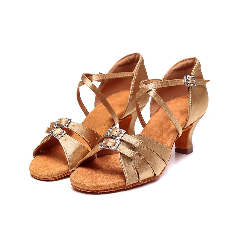 Sapatos De Danca Latin Dance รองเท้าผู้หญิงฤดูร้อนรองเท้าส้นสูง Latin DanceShoe นุ่ม Soled Tango JAZZ ฝึกเต้นรํารองเท้า