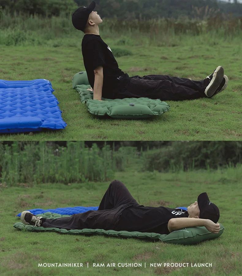 MOUNTAINHIKER Outdoor Camping Inflatable Mattress Sleeping Pad With Pillows Ultralight Air Mats for Backpacking Hiking Fishing