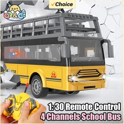 1/30 zdalnie sterowany autobus szkolny szybki 4 kanały zwiedzanie Model autobusu autobus piętrowy zwiedzanie samochód elektryczny RC dla dzieci zabawki prezent