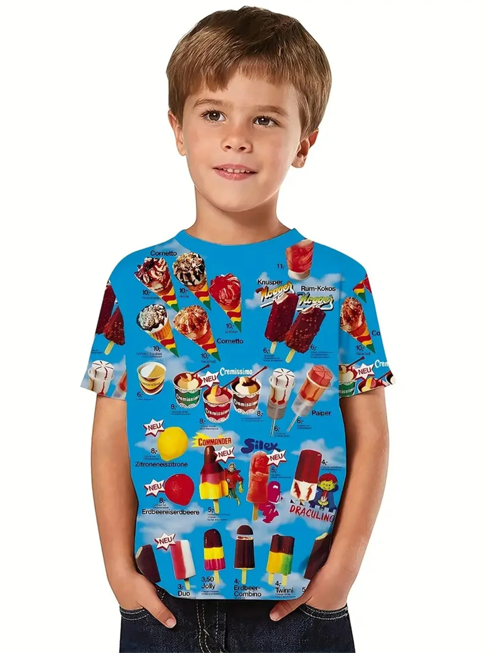 

Ice Cream Boy T Shirts Funny 3d Print Graphic Boy Birthday Clothes Kids Gift Top Tee T Shirt For Boys Short Sleeve