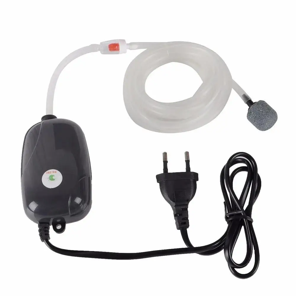 Acquario pompa aria acquario Mini compressore singola doppia uscita con valvola di ritegno tubo accessori acquatici 220V 110V 3W 5W