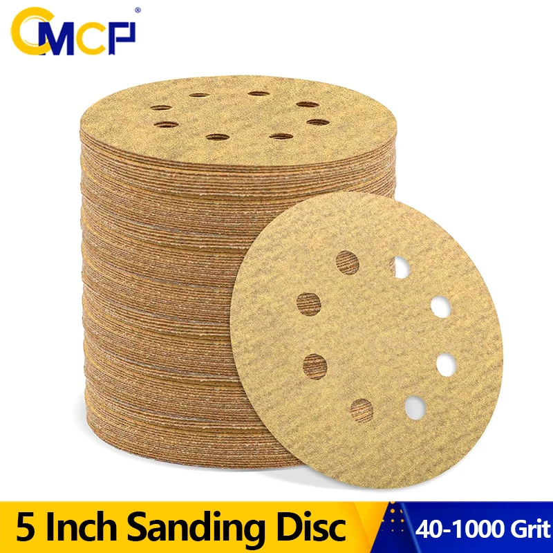 

CMCP 5 Inch Sanding disc Hook Loop 40-800 Grit Sandpaper for Wood Furniture Finishing,Metal Grinding,Automotive Polishing