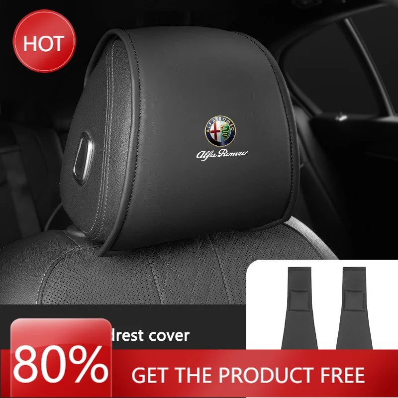 

Hub Caps 2026 Hot Sticker 2PC Car Headrest Protector Breathable Seat Cover For Alfa Romeo Giulia Stelvio Giulietta 156 159 147 M