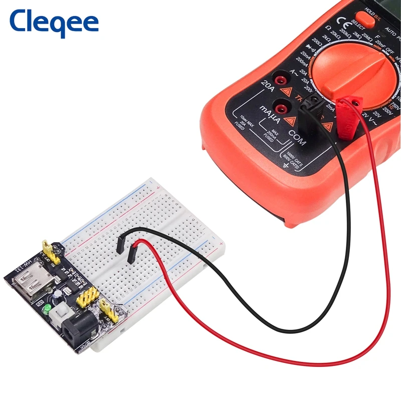 Cleqee p1532 10 peças dupont macho para plugue banana empilhável cabo de ligação de silicone 26awg fio para placa de ensaio eletrônico diy