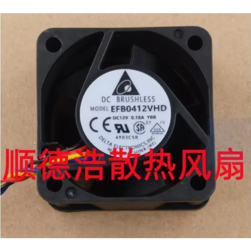 

Delta Electronics EFB0412VHD DC 12V 0.18A 40x40x20mm 4-Wire Server Cooling Fan