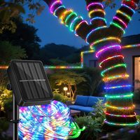Solar Rope Lights IP65 Waterproof Outdoor Lamp LED Copper Fairy String Tube Lights for Party Garden Yard Home Wedding Christmas