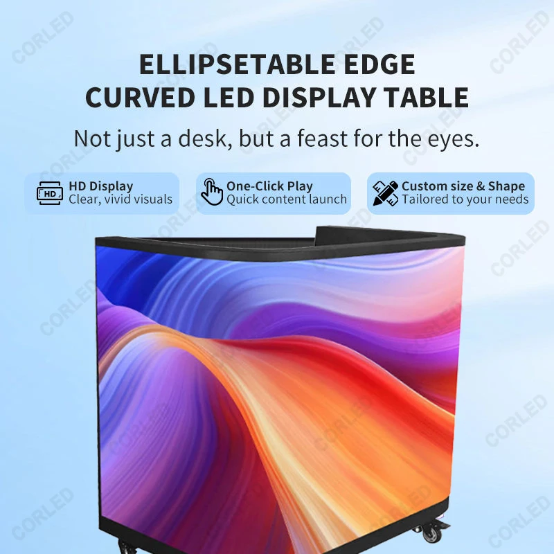 Portable Full Color LED DJ Booth Table with Animation Video Wall and Wheels for Party Events Home Bar Nightclub view 3
