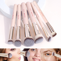 MAANGE 6pcs Makeup Brushes Dense Hair for Cosmetic Foundation Powder Concealer Blush Brush Blending Soft Bristles Beauty Tools