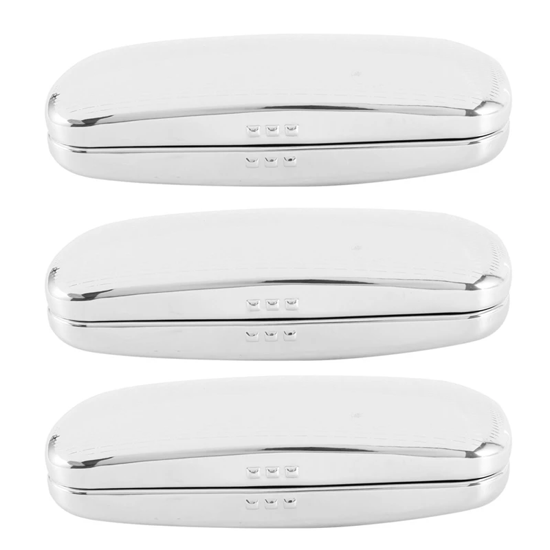 

3X Glasses Case, Aluminum Hard Shell Eyeglasses Case Striped Spectacles Box