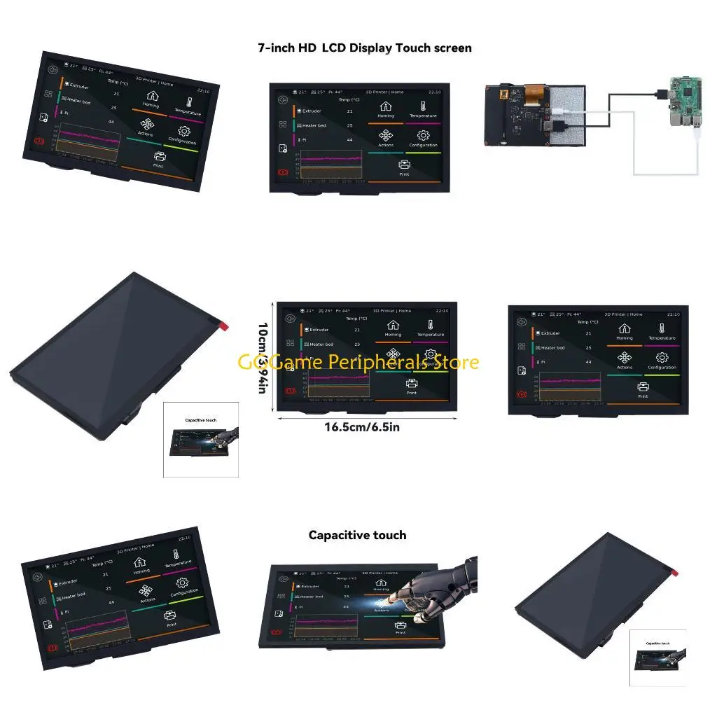 

U55B 7inch Capacitive Display Printer Screen Touchable Control Monitor HDMl LCD Display Easy Installation for Motherboard
