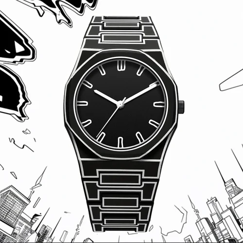 Imagen 2 del producto Gran oferta de reloj de cuarzo con diseño de cómic de silicona, relojes clásicos de Anime con líneas para hombre, relojes deportivos con correa, reloj de plástico AAA para hombre