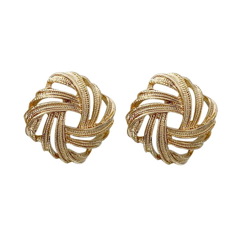 Metal Geometry Earrings No Hole Ear Clips Gold Color Stripe Clip Earring Without Piercing Minimalist Earrings Jewelry CEk730