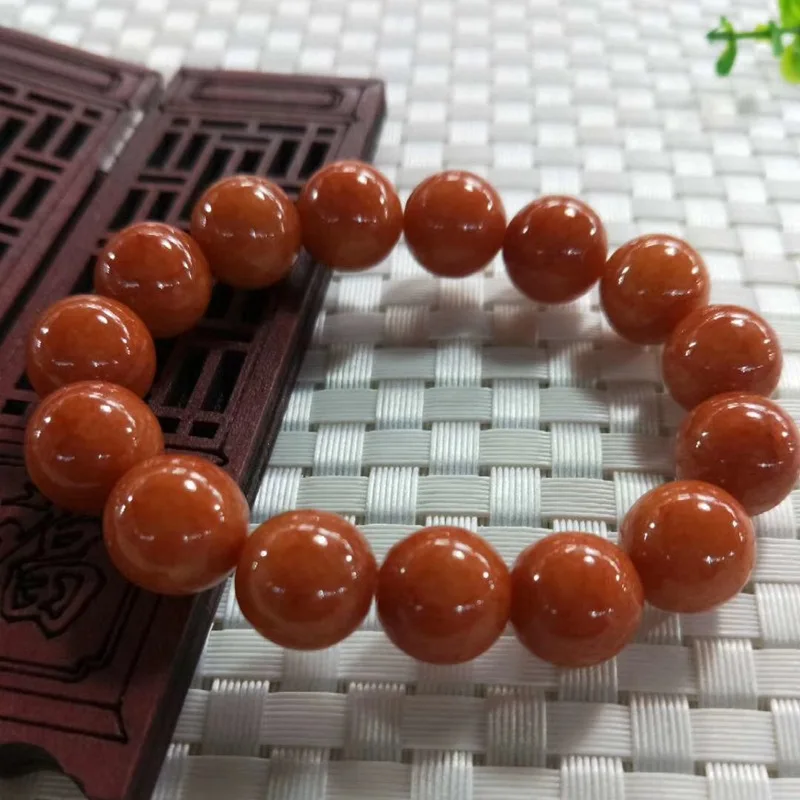 Natural a-Level Red Jade Beads Bracelet