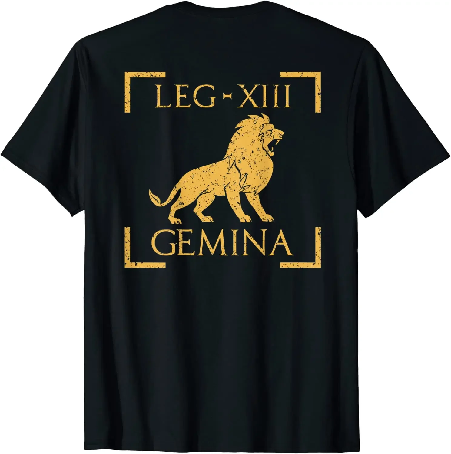 Legio XIII Gemina Lion Emblem Roman Legion Back Print Men T-Shirt Short Casual 100% COTTON O-Neck Harajuku Men Clothing