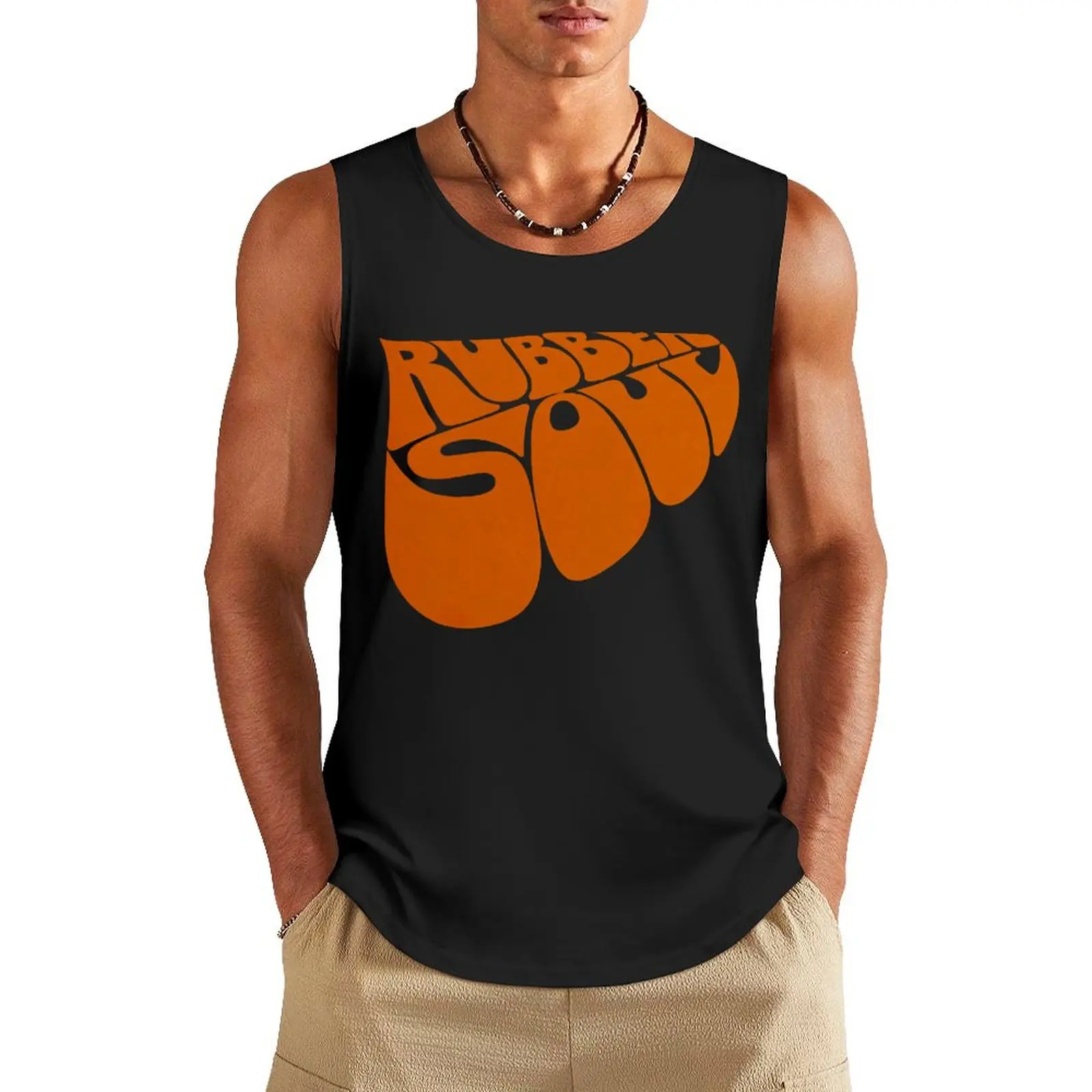 [high quality] rubber soul logo Tank Top Men's gym Top Vests Men's summer vest