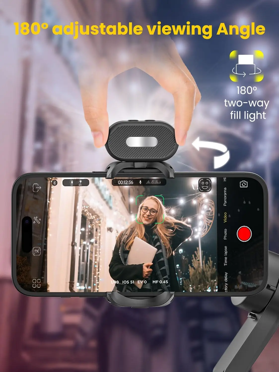 AOCHUAN iPhone Gibal, 3 Achsen Gibal Stabilisator für Sartphone it
