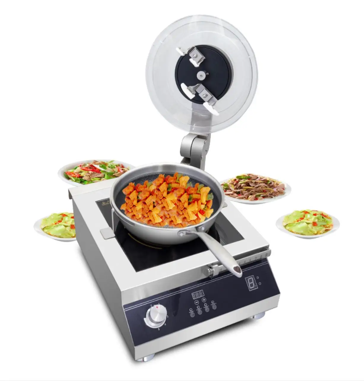 Intelligent Commercial Automatic Electromagnetic Stir Frying Cooking Machine For Restaurants, Canteens And Snack Bars