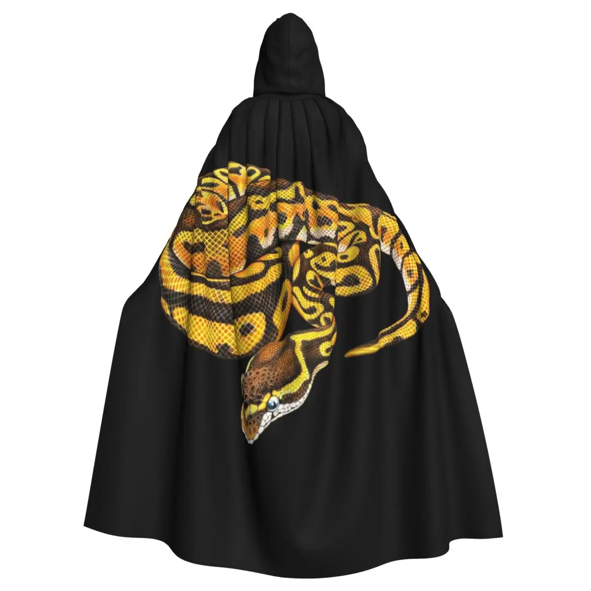 Ball Python Snake Long Hooded Cloak Witch Medieval Costume Cosplay Cape HalloweenVampire Adult Unisex