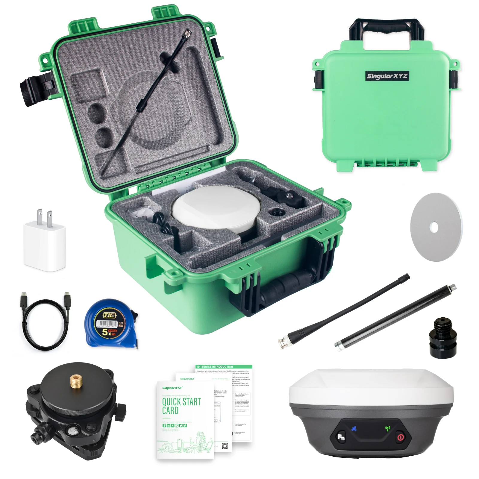 Estación Base E1 para Drones SingularXYZ, 10% de Descuento en Equipos de Topografía, Receptor GNSS RTK IMU, 20 Horas de Funcionamiento, Set Base RTK UHF de 15 km