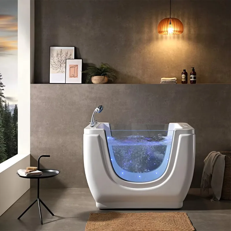 2026 Luxuriöse Thermostatische Baby-Spa-Badewanne Whirlpool Freistehende Acryl-Blasenmassage-Badewanne