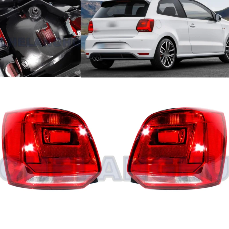 

For VW Polo 6C Hatchback 2014 2015 2016 2017 Pair Left+Right Tail Light Rear Lamp Brake Light Without Bulbs Car accessories