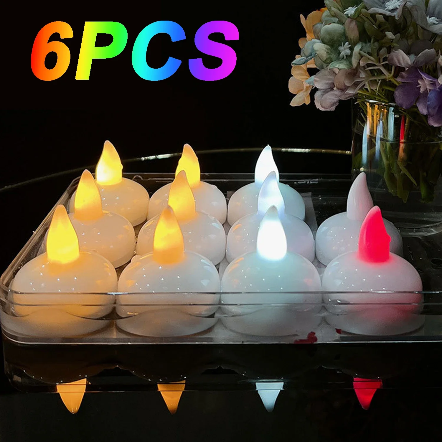 

1/6pcs Flameless LED Candles Lights Battery Powered Tealight Romantic Wedding Flickering Fake Candle Birthday Party Decorations