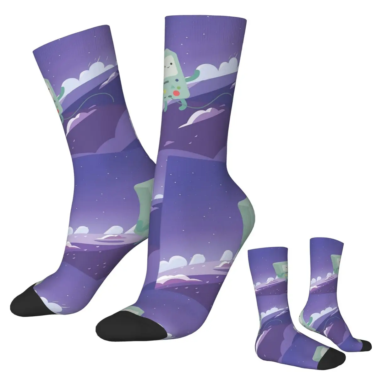 

Floating Bmo (Adventure Time) Socks Harajuku Sweat Absorbing Stockings All Season Long Socks Accessories for Unisex Christmas