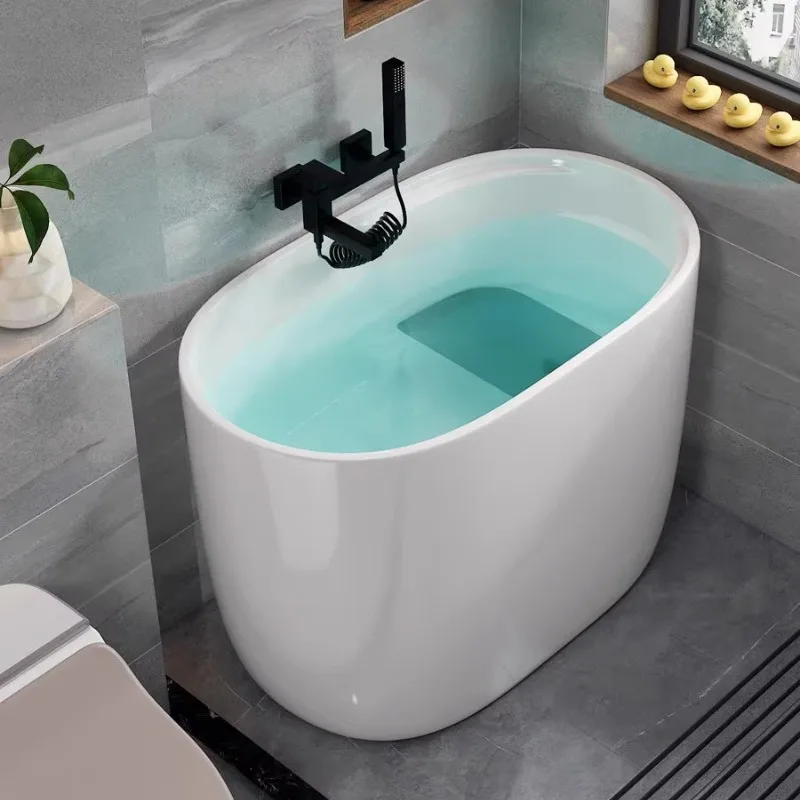 

Adult small apartment thin-edged freestanding small bathtub acrylic Internet celebrity Japanese mini small deep bathtub