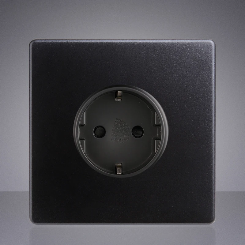 

High Quality 86 Type Retro Black Wall Light Switch Brass Lever PC Panel 1-4 Gang 2 Way Toggle Switch EU Socket