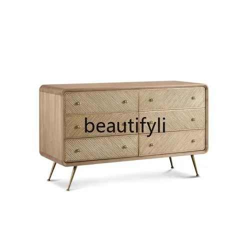 

D80 Nordic retro home living room solid wood modern simple bedroom storage locker porch TV cabinet