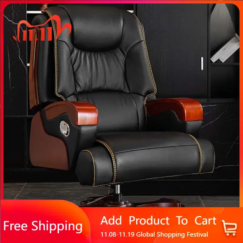 

Luxairy Armrest Office Chair Executive Adjustable Comfy Ergonomic Chair Massage Leather Cadeiras De Escritorio Office Furniture