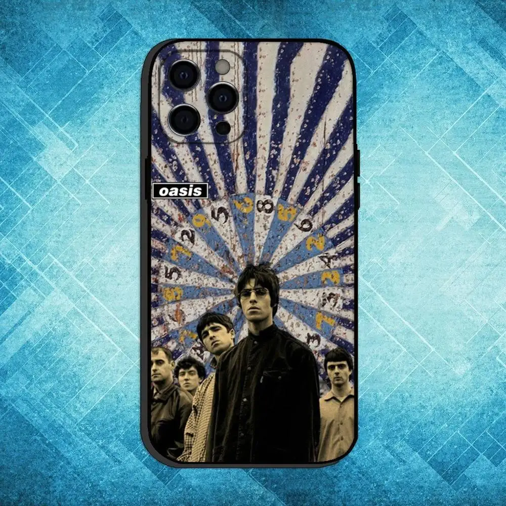 Custodia per telefono Rock Band O-Oasis per iPhone17,16,15,14,13,12,11 Plus,Pro Max Cover nera morbida