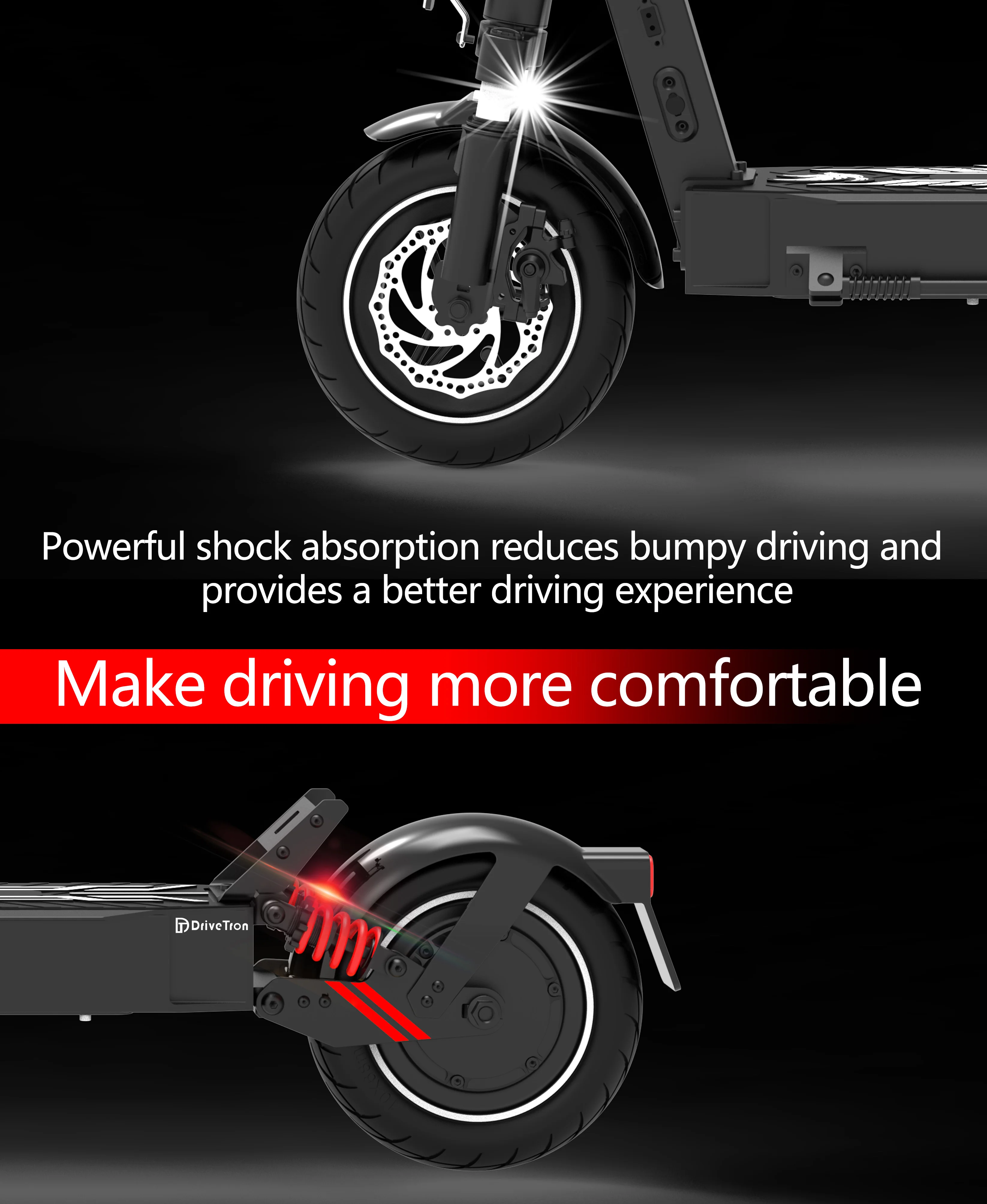 DT08 EScooters Peak Power 1100W 48V13AH نطاق الرحلات 40-60KM 10 بوصة جميع التضاريس الإطارات E-سكوتر سكوتر كهربائي عبر البلاد