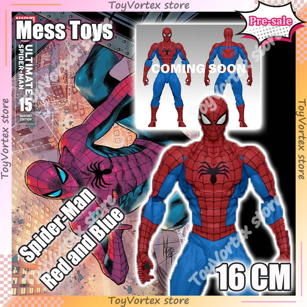 

NEW Mess Toys Spiderman Red and Blue Ultimate Spider-Man Spider Peter Kaine Parker Anime Action Figure Mode Toys Gifts