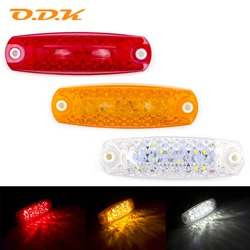 6pcs 12V 24V  LED Car External Side Marker Warning Light Oval Clearance Signal Brake Trailer Truck Lamp Truck Lorry Bus