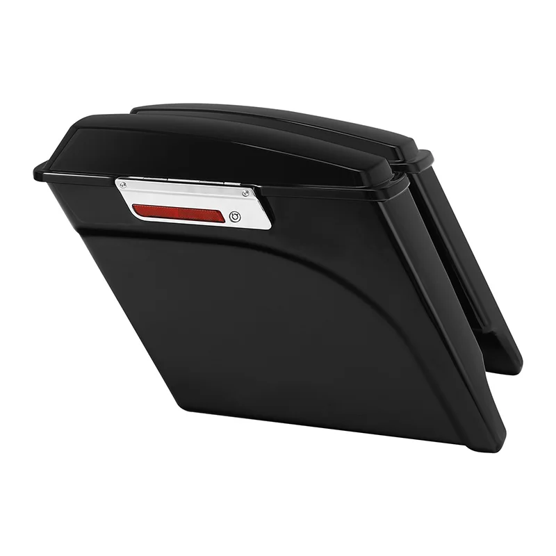 

Vivid Black Stretched Hard Saddlebags Saddle bag For Harley Touring Road King Glide Electra Street Glide 1993-2013