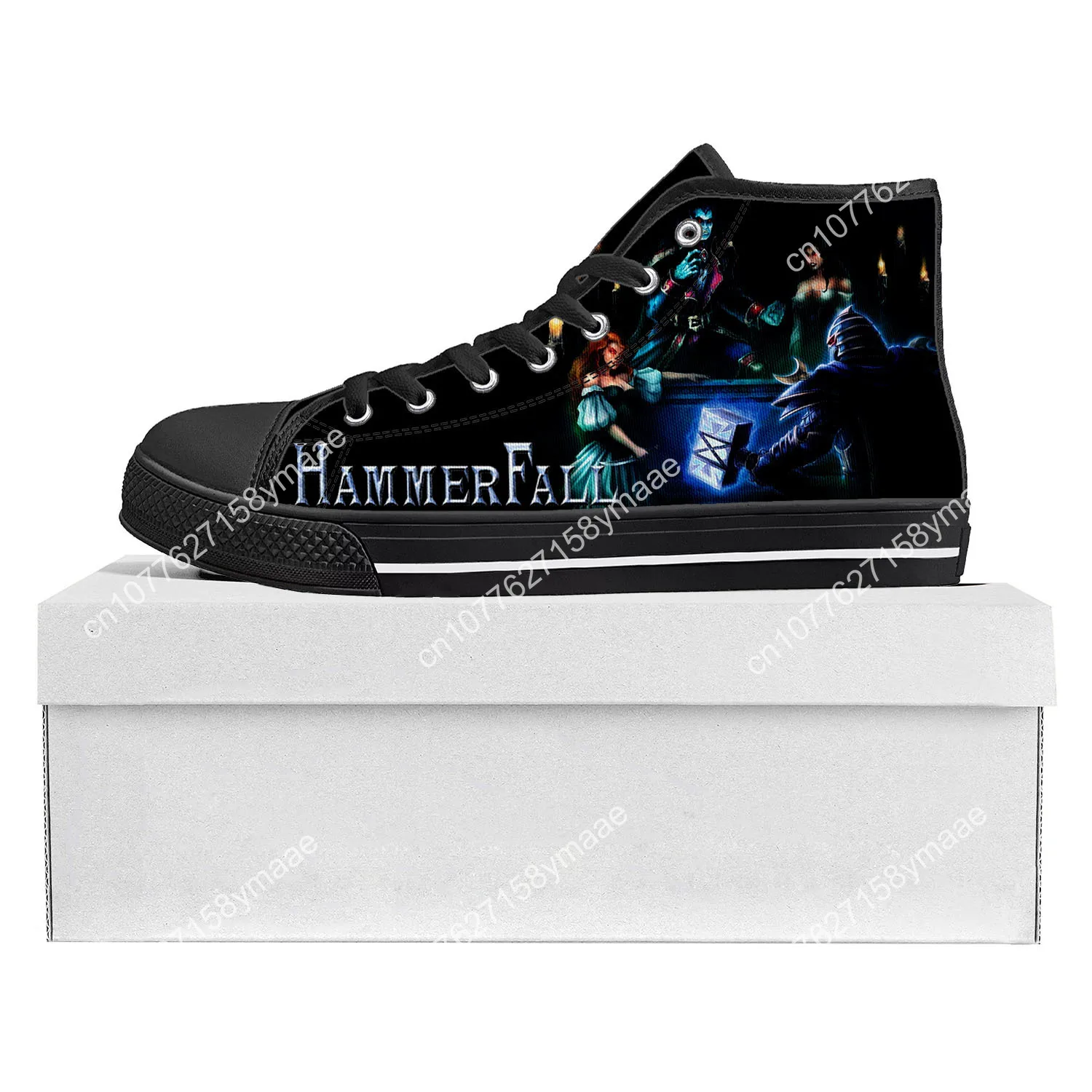 HammerFall Band High Top High Quality Sneakers Mens Womens Teenager Canvas Sneaker Casual Custom Made Shoes Customize DIY Shoe