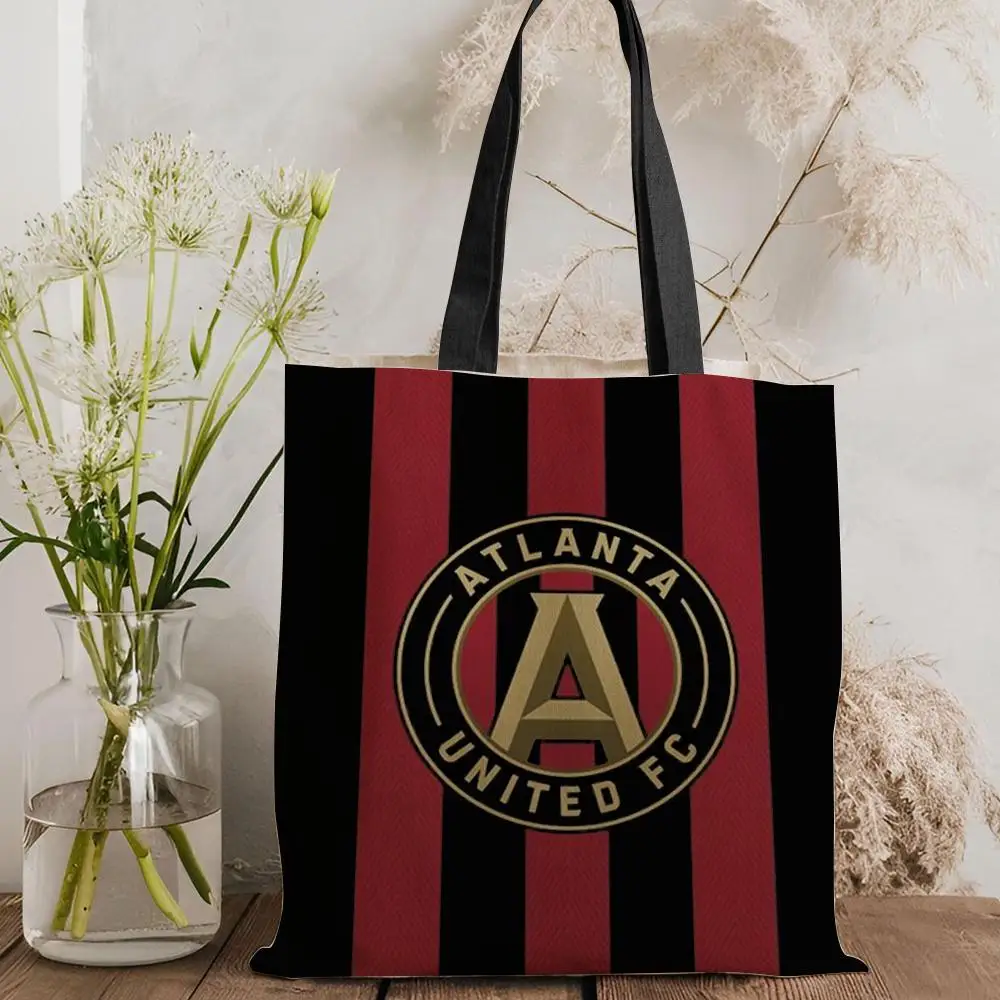 

American Cities Atlanta Storage Bags Canvas Double-Sided Print Tote Bag Large Capacity Shoulder Fashion Shopping Handbag