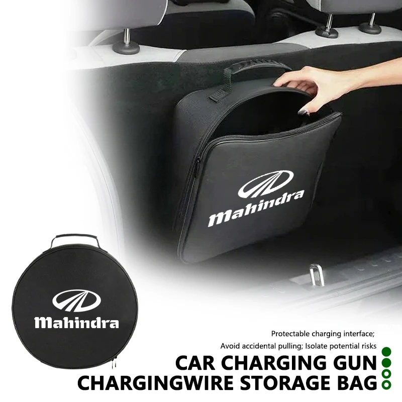 Bolsa de almacenamiento para cable de carga de coche eléctrico, organizador de pistola recargable a prueba de agua para Mahindra Bolero KUV100 ‌   Roxor ‌   Pik Up Pik Up 4x4