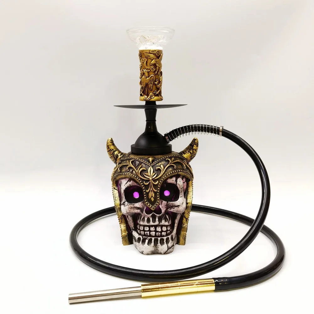 Imagem -06 - Resina Craft Hookah Árabe Hookah Viking Esqueleto Guerreiro Shaped Hookah Halloween