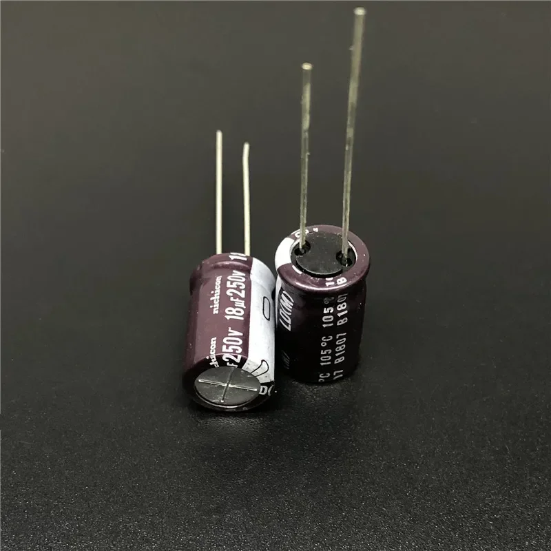 10 шт./100 шт., алюминиевый электролитический конденсатор 18uF 250V NICHICON LD 10x16 мм